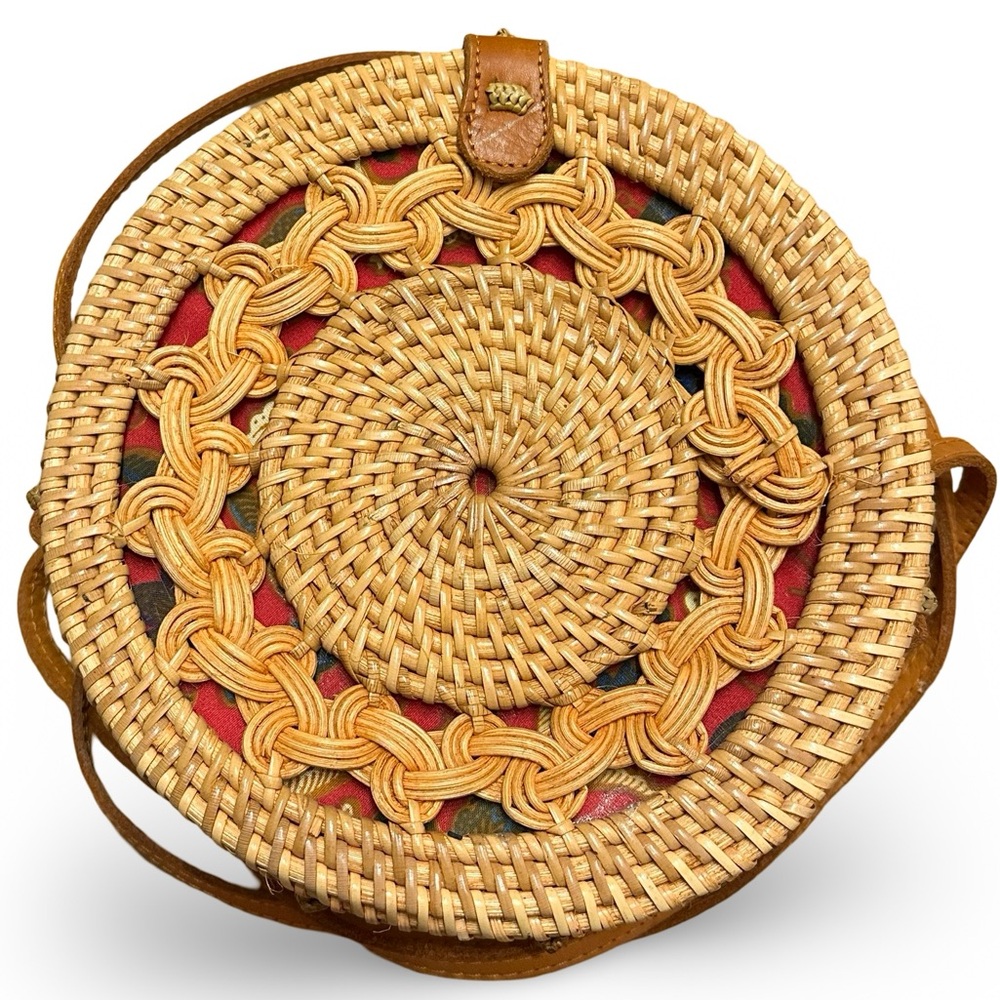 Handwoven Balinese Rattan Round Bag